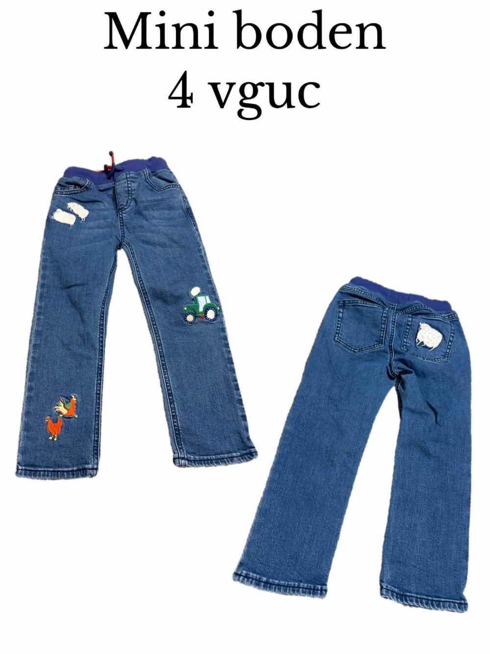 Mini boden size 4 denim boys farm jeans
